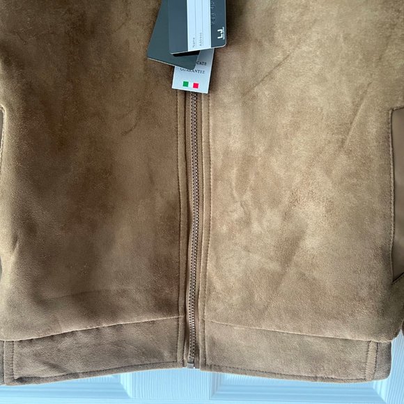 Superlative Fashion Brand Brown Ultrasuede Wind Breaker Jacket! - Picture 3 of 16